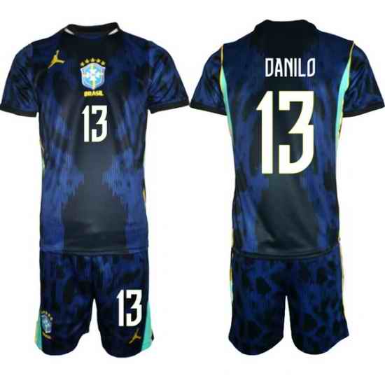 Youth Brazil 2026 FIFA World Cup Blue Away Soccer Jersey DANILO #13